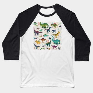 Bright Dinosaurs Baseball T-Shirt